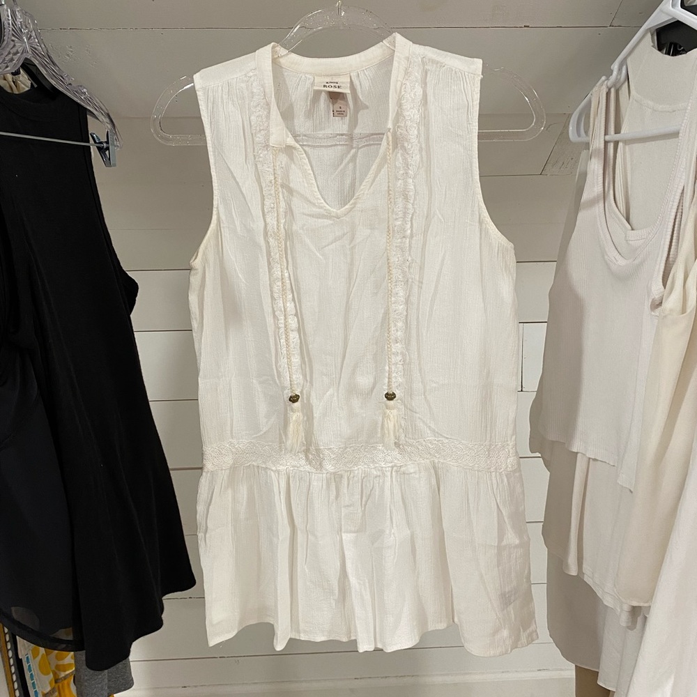 White Boho Tank Top